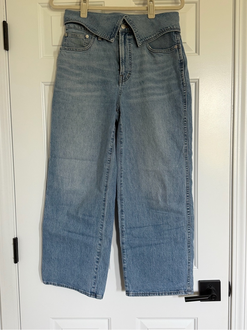Madewell Light Blue Wide-Leg High-Rise Jeans Foldover Waist